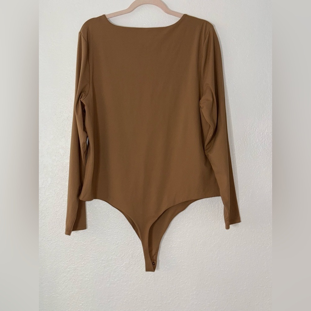 Nuuds Tan Long Sleeve Square-neck Bodysuit Size XXXL - Picture 6 of 10